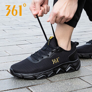 361°男鞋運動鞋男跑步鞋夏季361度男休閑鞋大碼網(wǎng)鞋軟底旅游鞋子 曜石黑/皇冠金2262 40
