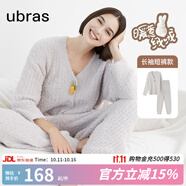 ubras【虞書(shū)欣同款】兔絨絨開(kāi)襟家居服套裝厚款女加絨睡衣冬季女 【長(zhǎng)袖長(zhǎng)褲套裝】拿鐵灰色 M
