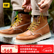 CAT卡特馬丁靴工裝靴子男鞋牛皮戶(hù)外美式復古機車(chē)靴P721411M3EDC36 棕黃 42