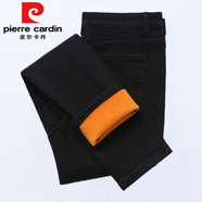 皮爾卡丹（pierre cardin）加絨加厚牛仔褲女保暖高腰彈力2025年秋冬韓版修身顯瘦新款保暖褲 黑色黃金絨， 【高質量】 25 【1.8尺腰