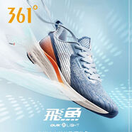 361°運(yùn)動(dòng)鞋男鞋【飛魚】夏季大網(wǎng)孔透氣輕質(zhì)Q彈科技跑步鞋中考體測鞋 藍(lán)霧灰/螢光強(qiáng)烈橙【輕質(zhì)透氣】 40