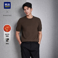 海瀾之家短袖針織衫男款輕商務(wù)經(jīng)典純色毛衣冬季男 深棕04 S 165/84A 推薦114~124斤