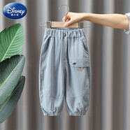 迪士尼（Disney）男童褲子夏季薄款寬松燈籠褲兒童夏款帥氣防蚊褲寶寶洋氣夏裝炸街 暗藍(lán)色純棉防蚊褲 130 建議身高120-130cm  7-8歲
