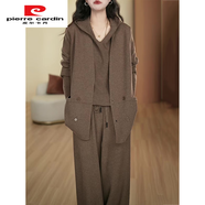 皮爾卡丹（pierre cardin）時(shí)尚時(shí)尚毛衣三件套2025秋冬新款寬松百搭針織西裝+休閑套裝 套裝 2XL
