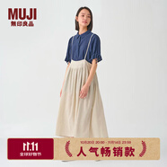 無(wú)印良品（MUJI）IDEE 女式 強(qiáng)捻 兩穿裙 女夏季款裙子 棉麻 吊帶裙  GAD14C4S 米白色 L (165/72A)