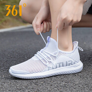 361°女鞋運動鞋子女2025夏季新款軟底361°休閑鞋透氣網(wǎng)面鞋旅游跑步 361度白/銀白色 35
