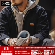 馬登工裝底特律獵裝夾克男美式復古J001巴恩風翻領(lǐng)谷倉外套秋季新款 黑色 【男士休閑外套/高級感痞帥】 4XL
