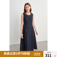 獨束大碼女裝【線(xiàn)雕裙】牛仔連衣裙夏季萊賽爾天絲透氣顯瘦背心裙 牛仔藍-無(wú)袖長(cháng)款 2XL （尺碼：4）