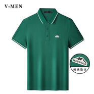 V-MENVMEN威曼春夏新款黑色POLO衫男潮流刺繡翻領(lǐng)T恤上衣P211 綠色 XL