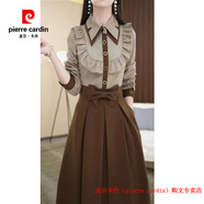 皮爾卡丹（pierre cardin）品牌高檔輕奢賽菲雅假兩件連衣裙春裝女款2025年收腰減齡微胖mma 品牌高端新品-圖片色-高端上流社會十三行洋氣靚衣佰女 M 80斤-105斤