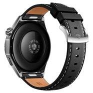 威千圖適用華為手表表帶GT6/6pro/GT5/5pro/Watch5/4pro/GT4真皮表帶46表盤  平尾曜石黑 按壓款官方同款