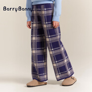 BARRY BANNY女童毛衣針織衫2024秋冬新款6-14歲企鵝立體麻花毛衣中大兒童高領(lǐng) 格子褲 130-140cm(56-68斤)