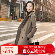 clotho Renniee羊毛呢子大衣女中長(zhǎng)款2025年秋冬新款氣質(zhì)女裝修身收腰顯瘦外套 黑色版 加厚 S