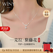 唯一（Winy）一克拉莫桑鉆紫藤花純銀項(xiàng)鏈女生2025新款吊墜生日禮物送女朋友