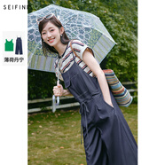 詩凡黎（'SEIFINI）【明星同款】薄荷丹寧詩凡黎牛仔連體褲2024夏甜酷無袖背帶長褲女 牛仔藍(lán)連體褲 S