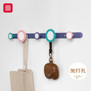 foojo門(mén)后掛鉤 免打孔入戶(hù)門(mén)掛衣鉤衣服 收納玄關(guān)置物架 5鉤