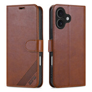 雅尊仕 蘋(píng)果17手機殼翻蓋皮套iPhone17插卡錢(qián)包款式保護套前后雙面全包鏡頭防摔商務(wù)男女士外殼皮夾軟殼 棕色 iPhone 17