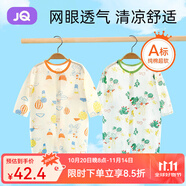 婧麒嬰兒連體衣夏裝新生男女寶寶夏季衣服純棉薄款空調(diào)服爬服夏天 熱氣球 73cm