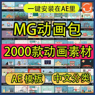 MG動畫模板AE模板腳本卡通動態(tài)視頻扁平化場景動畫包源文件素材