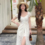 嬋町歐洲站女裝時(shí)尚連衣裙【曼塔情書(shū)】小個(gè)子氣質(zhì)高級感休閑套裝女20 米白色 兩件 S 不含手花