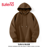 班尼路（Baleno）連帽衛(wèi)衣男春秋季潮流ins簡約大碼帶帽上衣男生寬松慵懶純色帽衫