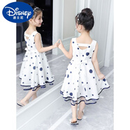 迪士尼（Disney）女童夏裝連衣裙2025新款韓版超洋氣兒童露背公主裙夏季小女孩裙子 藍(lán)色. 沒有包包 150