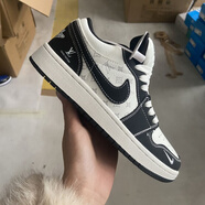 AJNIKERAIR NIKE莆田純原AJ1低幫潮流休閑男女籃球鞋復古校園板鞋百NIKE 聯(lián)名黑白NIKE 單層 41 NIKE