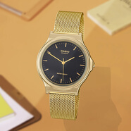 卡西歐（CASIO）休閑學(xué)生中性指針百搭小黑表防水MQ-24UC-4B 3B 2B 8B 7B2 石英表 MQ-24MG-1E金帶女款 【附加貼膜】