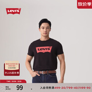 Levi's李維斯情侶美式寬松印花時(shí)尚簡(jiǎn)約舒適潮流純棉圓領(lǐng)短袖T恤 黑色 002A0-0001 L