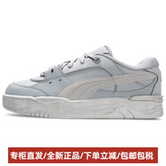 彪馬（PUMA）180Leather織物人造革頭層牛皮低幫板鞋男女同款灰色 37