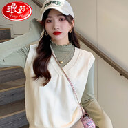 浪莎秋上新半高領(lǐng)打底衫女秋季木耳領(lǐng)修身薄款內(nèi)搭長(zhǎng)袖黑色T恤上衣 綠色 均碼（適合80-120斤）