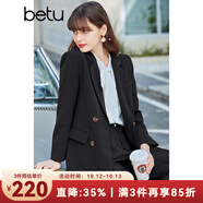 betu百圖女裝休閑小西裝女款通勤西服外套JD2101T29 黑色 XS