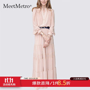 MeetMetro瑪依爾法式仙女連衣裙女2025秋新款高端氣質(zhì)純欲風(fēng)裙子禮服長(cháng)裙 藕粉【現貨閃電發(fā)】 S