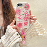 佩諾iPhone6s/7/8手機殼蘋果6P/7P/8Plus保護套全包防摔se2卡通男女款公仔潮外殼 【本博】胖墩墩-相機草莓熊+手鏈 iPhone7/8/SE2/SE3
