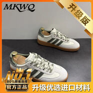 MKWQ正品男鞋2025秋季新款潮流休閑運動(dòng)鞋男士百搭德訓鞋透氣板鞋 灰綠*輕奢版【用料更好更舒適】 40  【標準尺碼】