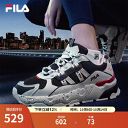FILA 斐樂TREK滿天星老爹鞋男鞋新款休閑鞋時尚復(fù)古運動鞋跑鞋  白蘆筍/漿果藍(lán)-WD 43