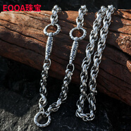 EOOA六字真言佛牌項(xiàng)鏈男個(gè)性霸氣嘻哈潮人鈦鋼掛鏈復(fù)古高端毛衣鏈街頭 雕花款 粗8mm長70cm三掛項(xiàng)鏈