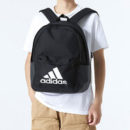 adidas阿迪達(dá)斯雙肩包 學(xué)生書包男女包電腦包休閑訓(xùn)練健身包旅行包背包 黑色 HG0349
