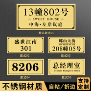別穎門牌號定制家用入戶門房號牌宿舍出租房包廂號碼數(shù)字牌柜子編號 25*11cm（不銹剛材質(zhì)） 定制