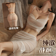 曼煙 情趣內(nèi)衣 性感睡衣女級污度誘惑褶皺抹胸簡約短上衣夜店透視裝夫妻刺激 純欲吊帶包臀裙 白色 9739