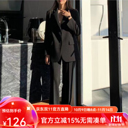 梵奧格（FANAOGE）春秋大學(xué)生面試職業(yè)裝時尚西服西裝氣質(zhì)套裝正裝女套裝高端工作服 松緊腰2件套_外套+長褲 帶墊肩 XL 【推薦119-129斤】 急件當(dāng)日發(fā)-聯(lián)系客服可順豐