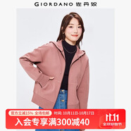 佐丹奴短款外套女小個(gè)子雙面空氣層休閑運(yùn)動(dòng)拉鏈連帽衛(wèi)衣05372100 19干枯玫瑰 S