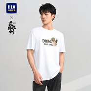 海瀾之家（HLA）短袖t恤男裝春夏季軒轅小將聯(lián)名圓領(lǐng)卡通印花涼感上衣服男士T恤衫 HNTBJ2W200A米白花紋L0 2XL /185建議83-90kg