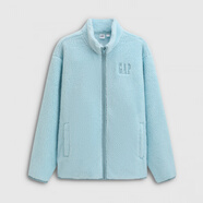 蓋璞（GAP）【成毅代言】Gap男女裝2025秋季徽標抱抱絨拉煉立領(lǐng)衛衣786538 淡藍色 XL 180/100A 亞洲尺碼
