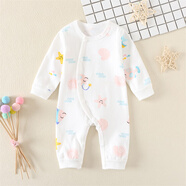 早產(chǎn)兒嬰兒衣服低體重早產(chǎn)寶寶連體按扣哈衣小碼小碼超小純棉 燈籠魚(yú)按扣連四季款 48cm (L) 適合5-6斤早產(chǎn)寶寶