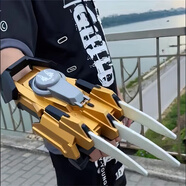 宜佳達金剛狼爪刃變形戰爪電動(dòng)連發(fā)炫酷燈光男孩發(fā)射器漫威兒童生日禮物 電動(dòng)金剛狼爪刃+1萬(wàn)彈【金色】