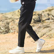 阿迪達(dá)斯（adidas）褲子男褲 25秋新款直筒運動褲跑步訓(xùn)練衛(wèi)褲舒適透氣休閑時尚長褲 黑/直筒毛圈/雙層針織/主推款 M 碼【170-175cm/130-140斤】
