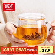 富光花茶杯 男女士茶水分離杯子 雙層辦公泡茶玻璃杯帶把高硼硅水杯