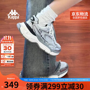 卡帕（Kappa）女鞋增高老爹鞋子女秋季透氣網(wǎng)面鞋休閑運動(dòng)慢跑鞋 奧運灰 37