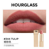 HOURGLASS鐘楚曦同款輕霧金兔方管霧面啞光唇膏口紅350拿鐵土棕七 Tulip 344嫩粉色